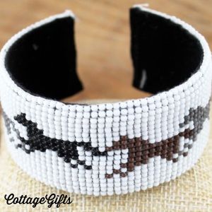 ICON Horse Design Beaded Cuff Bracelet Jewelry